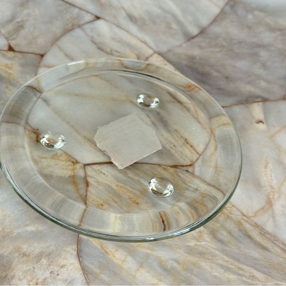 Wold Bazaar Round Glass Plate Candle Holder